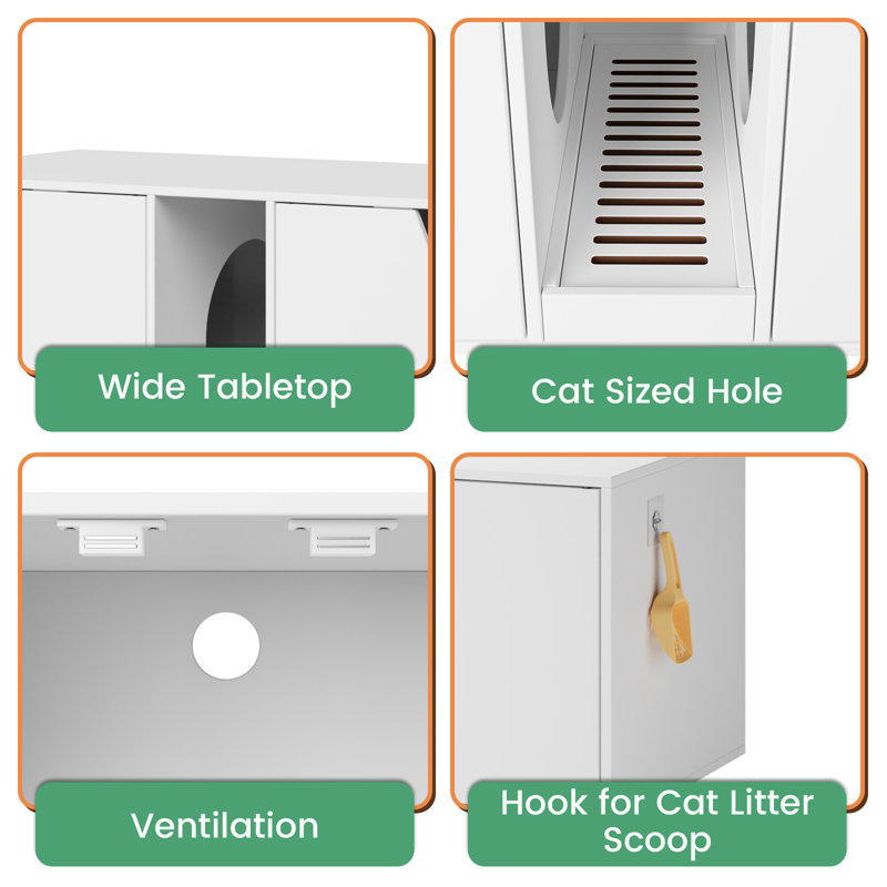 Tucker Murphy Pet™ Stackable Cat Litter Box Enclosure & Reviews Wayfair